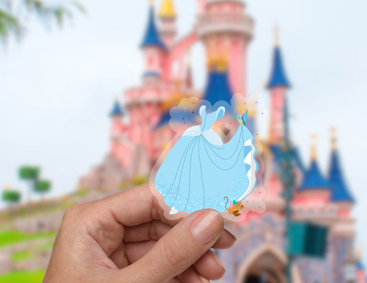 Cinderella Dress Disney Transparent Sticker