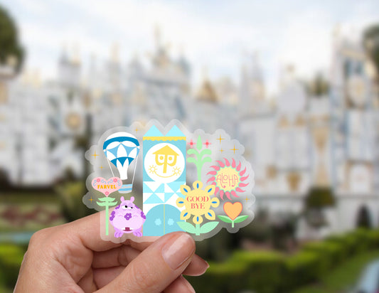 Small world Landmarks Disney Transparent Sticker