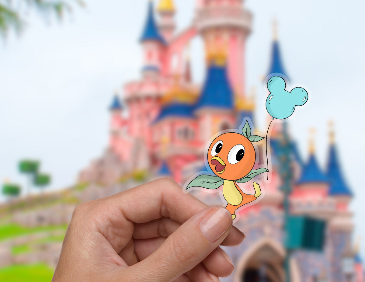 Orange Bird Disney Transparent Sticker