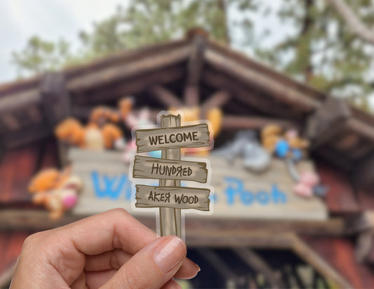 Hundred Acre Wood Sign Disney Transparent Sticker