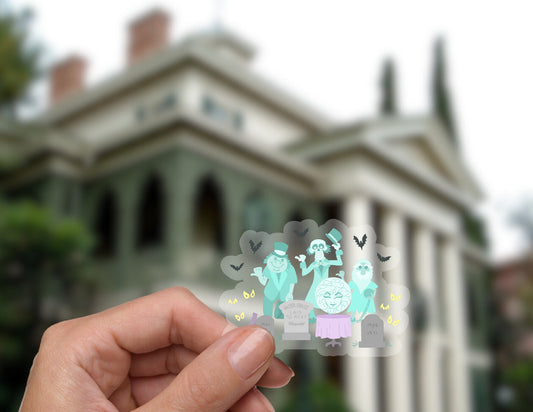 Haunted Mansion Hitchhiking ghosts Disney Transparent Stickers