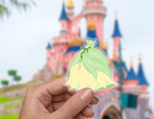 Tiana Dress, Princess Disney Transparent Sticker