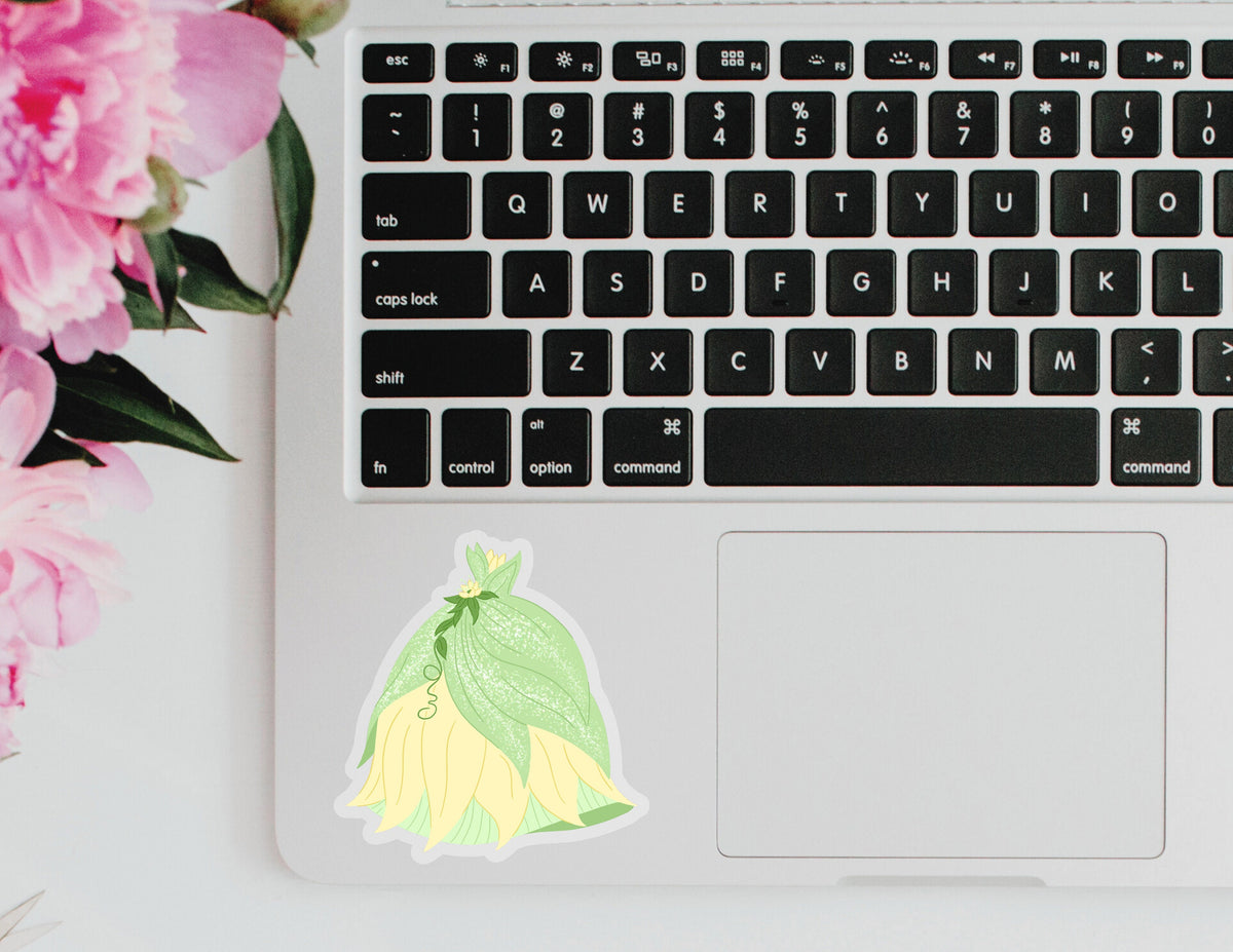 Tiana Dress, Princess Disney Transparent Sticker