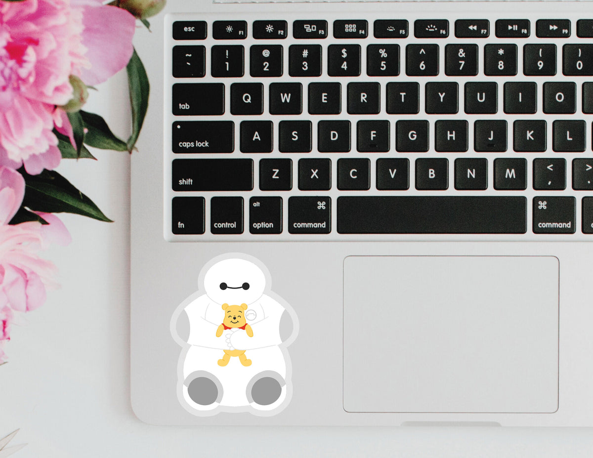 Baymax snuggles Winnie the Pooh Disney Transparent Sticker
