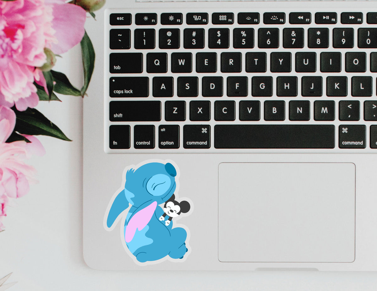 Lilo and Stitch Snuggles Mickey Disney Transparent Sticker