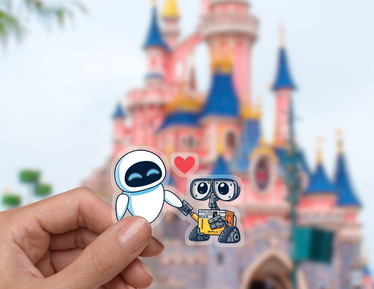 Wall-E Eva Love Disney Transparent Stickers