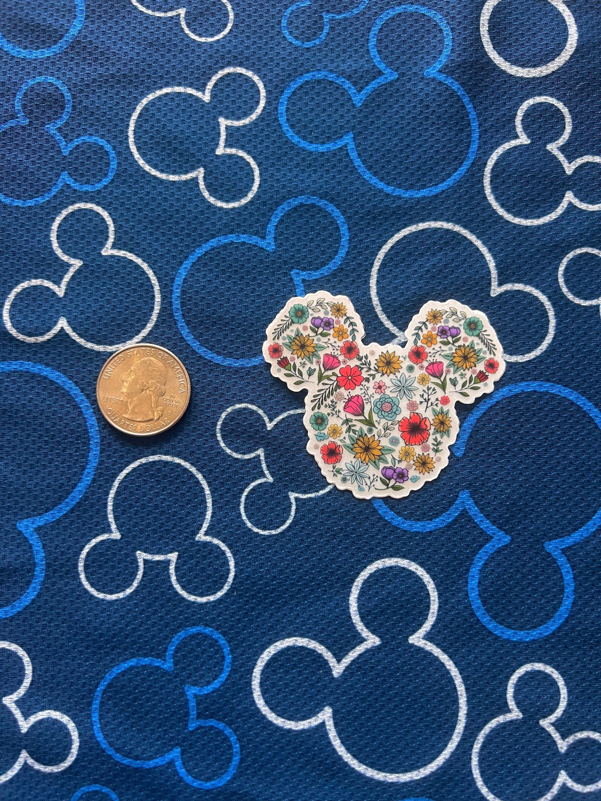 Floral Mickey Head Disney Transparent Sticker