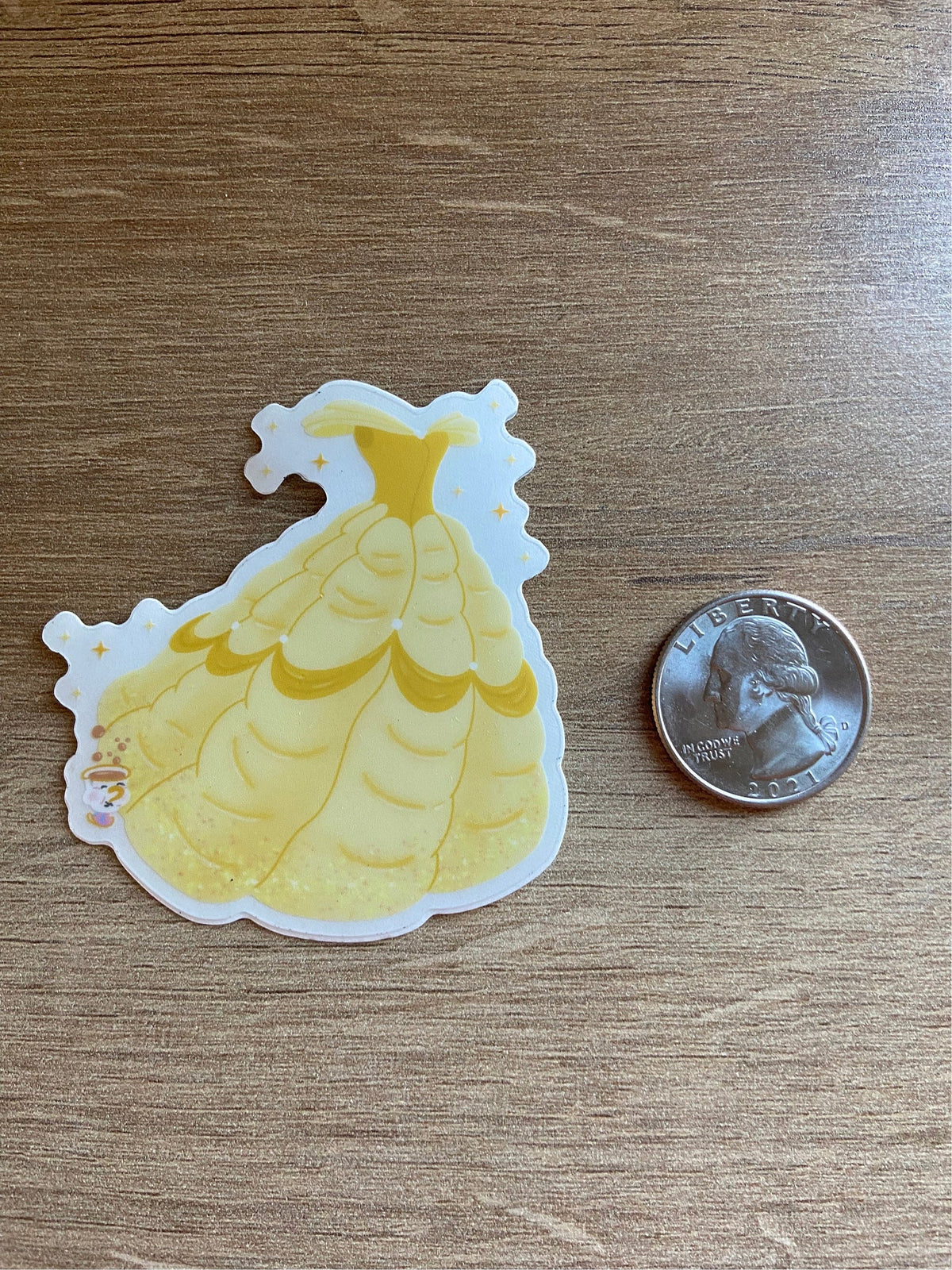 Belle Dress Disney Transparent Sticker