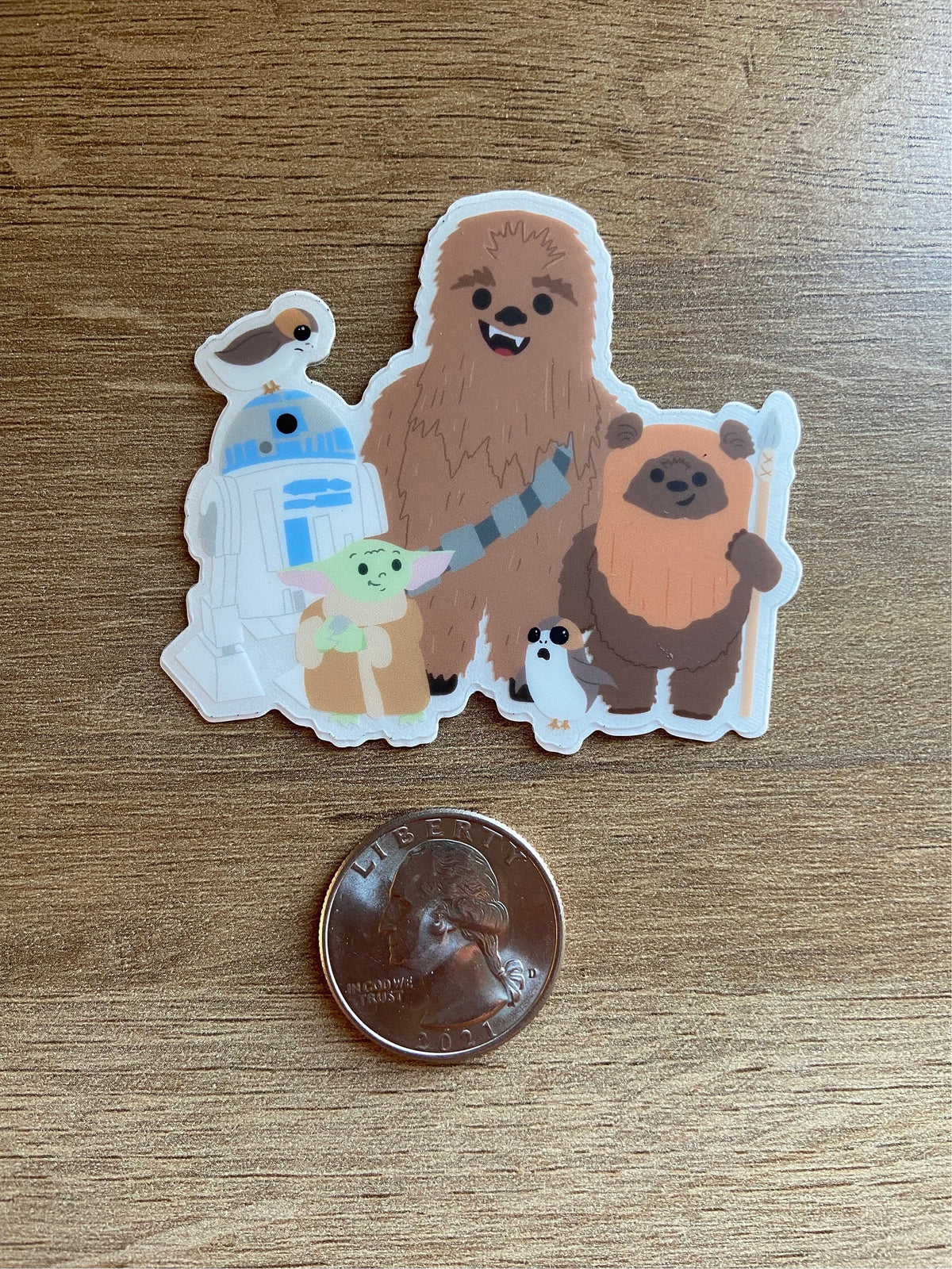 Star Wars Chewy Baby Yoda Disney Transparent Stickers