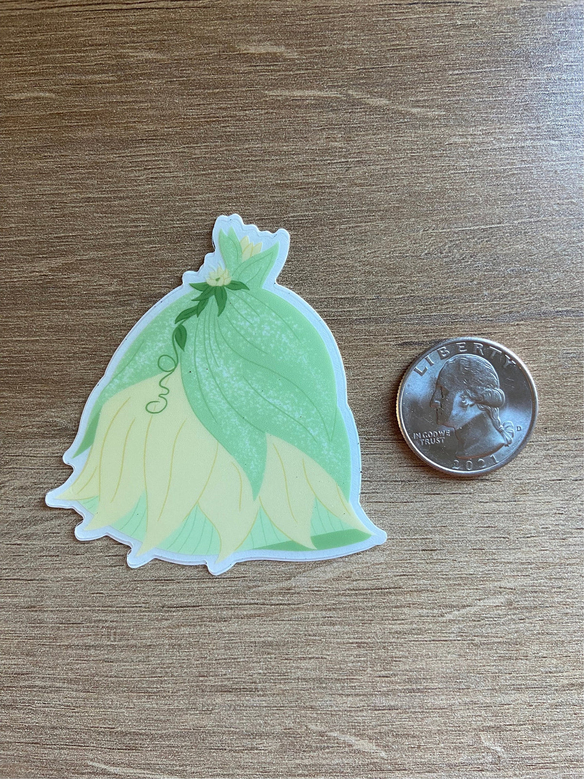 Tiana Dress, Princess Disney Transparent Sticker