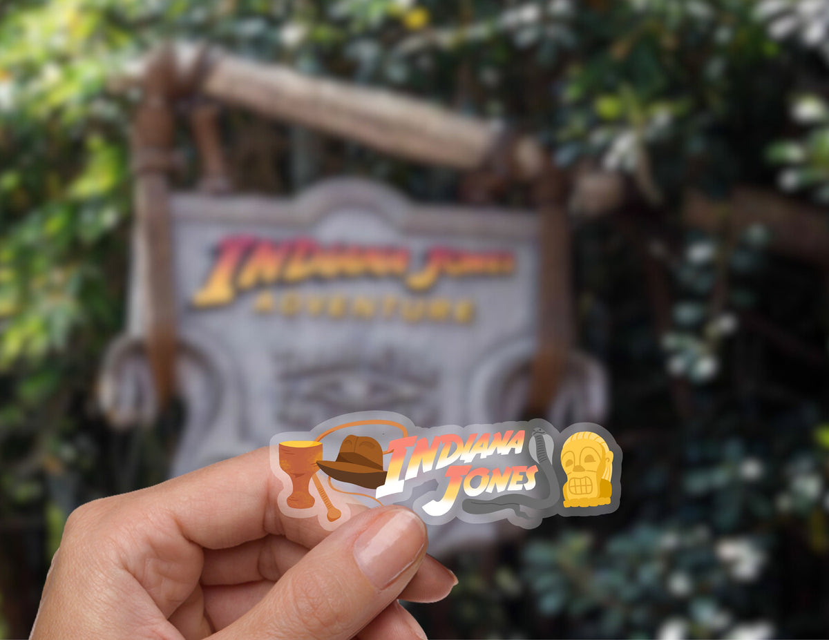 Indiana Jones Adventureland Disney Transparent Sticker