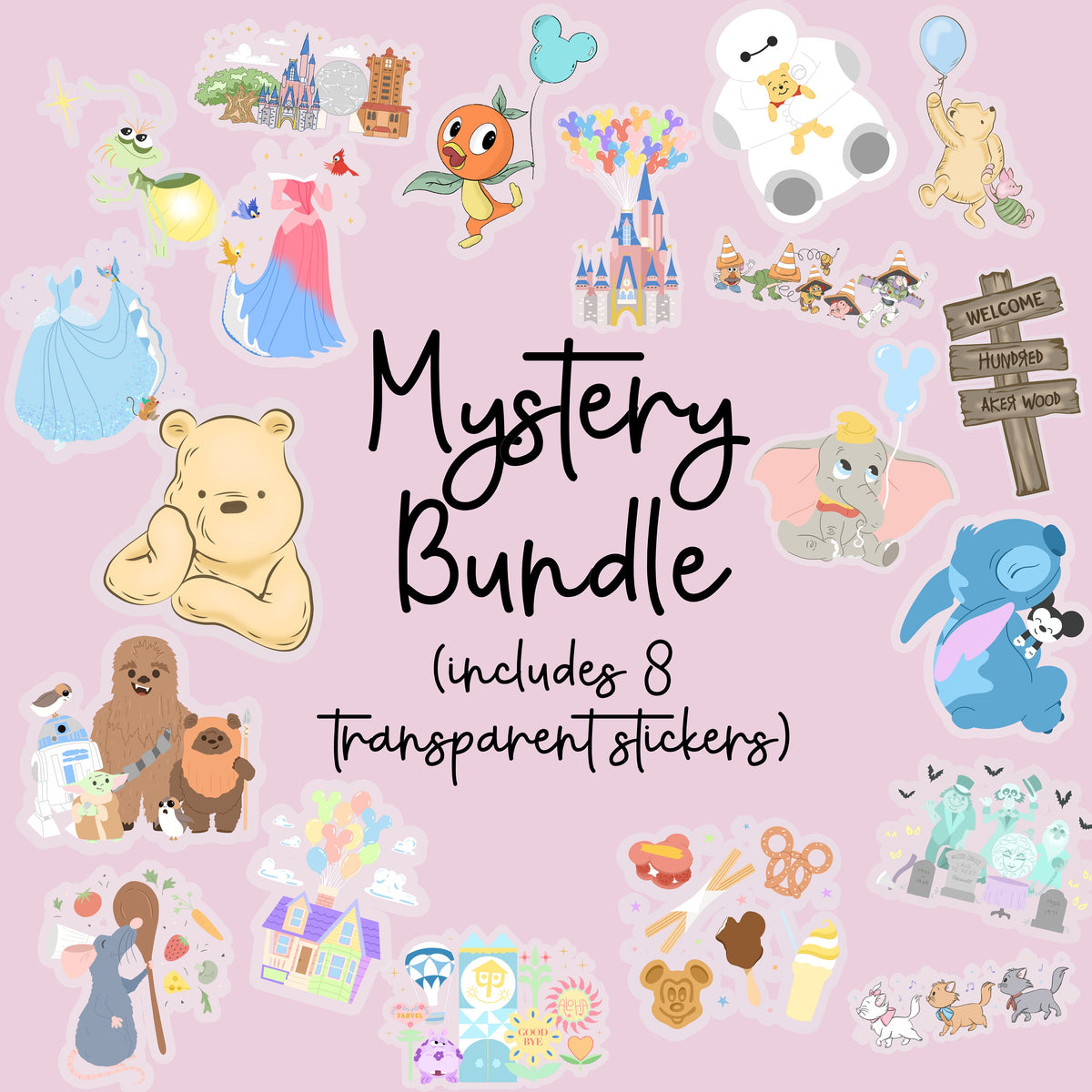 Mystery bundle surprise pack Disney Transparent Stickers