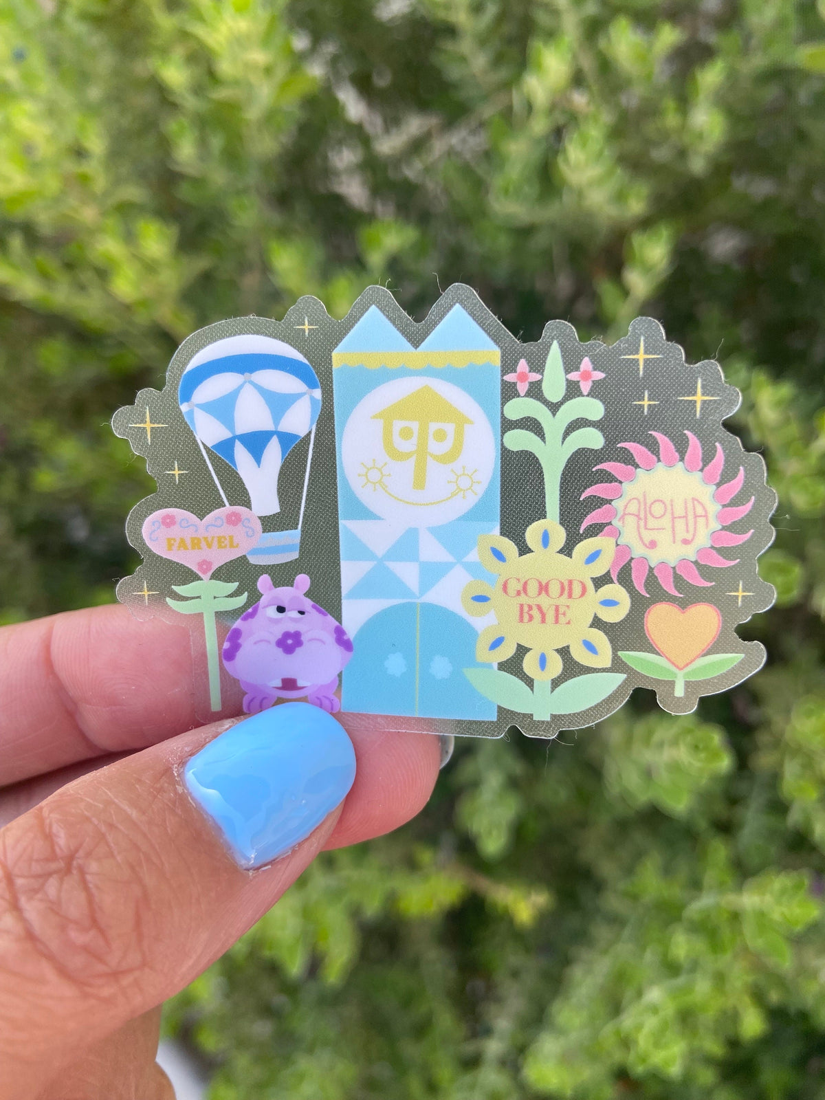 Small world Landmarks Disney Transparent Sticker