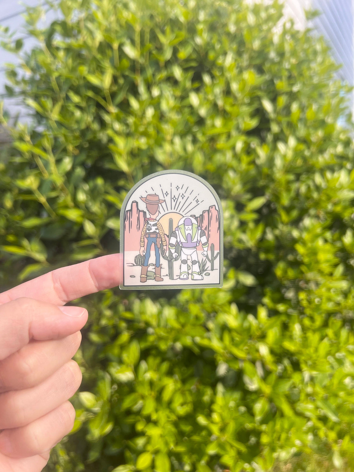 Toy Story Woody Buzz Lightyear Disney Transparent Sticker