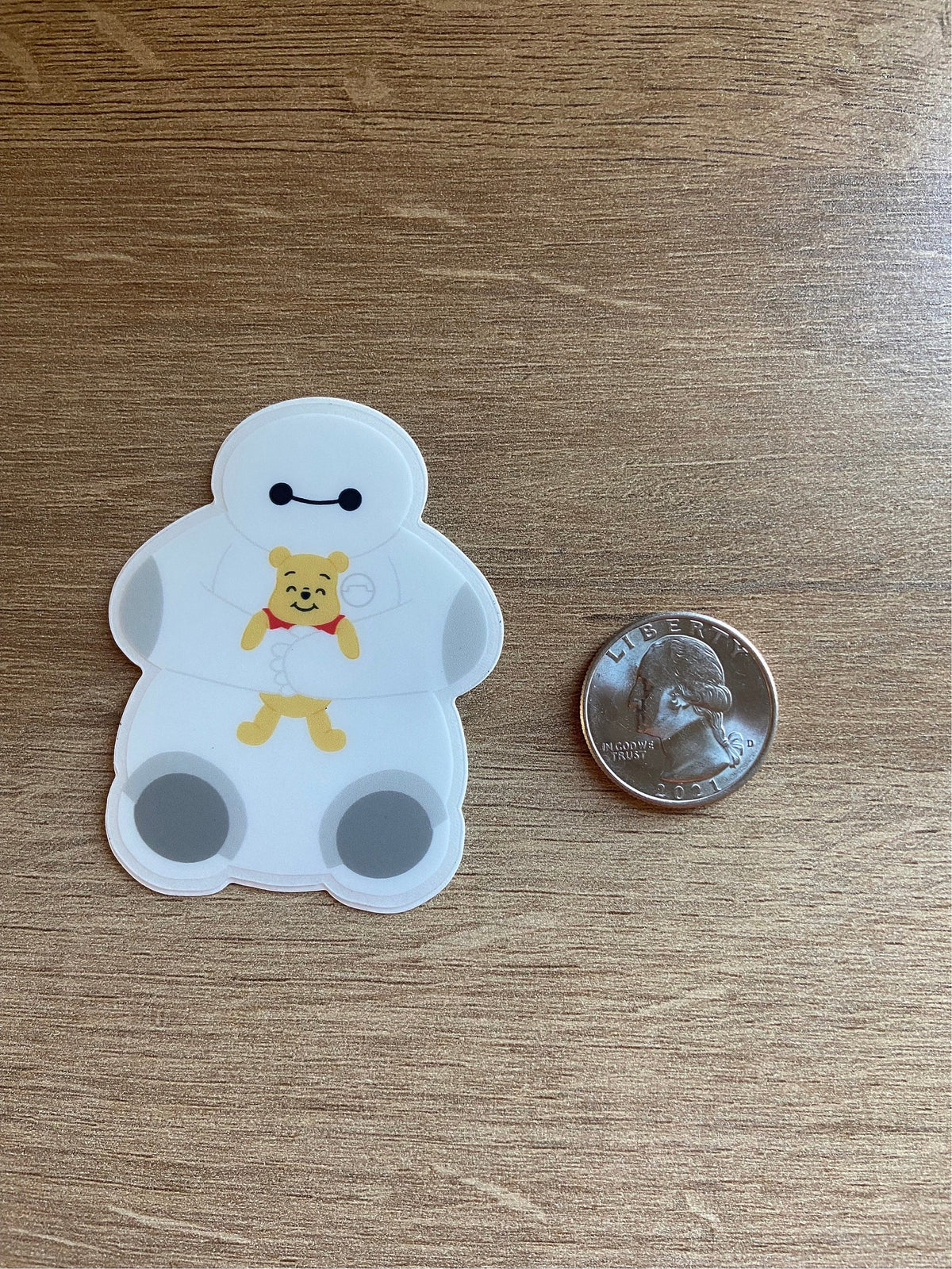 Baymax snuggles Winnie the Pooh Disney Transparent Sticker