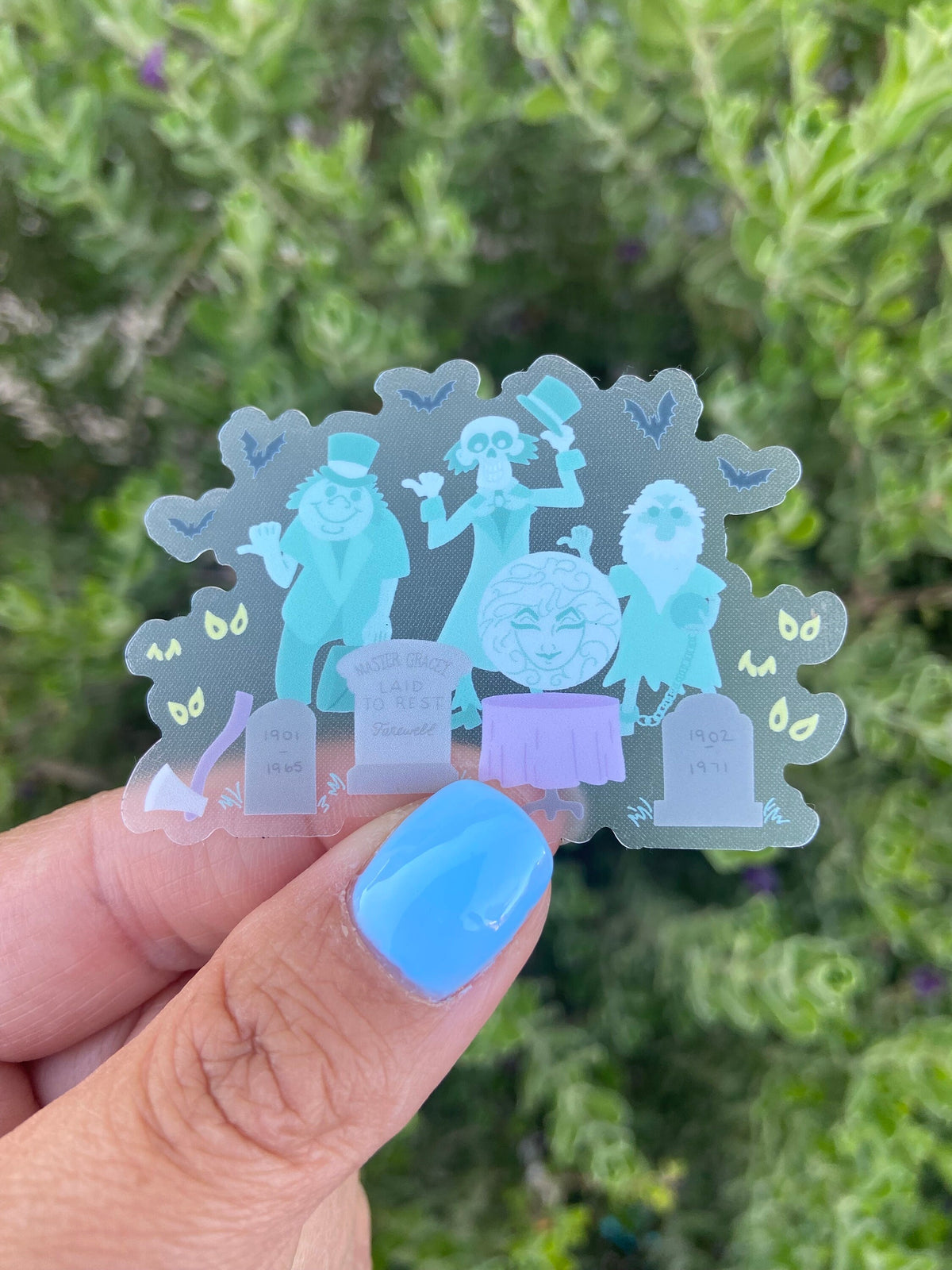 Haunted Mansion Hitchhiking ghosts Disney Transparent Stickers