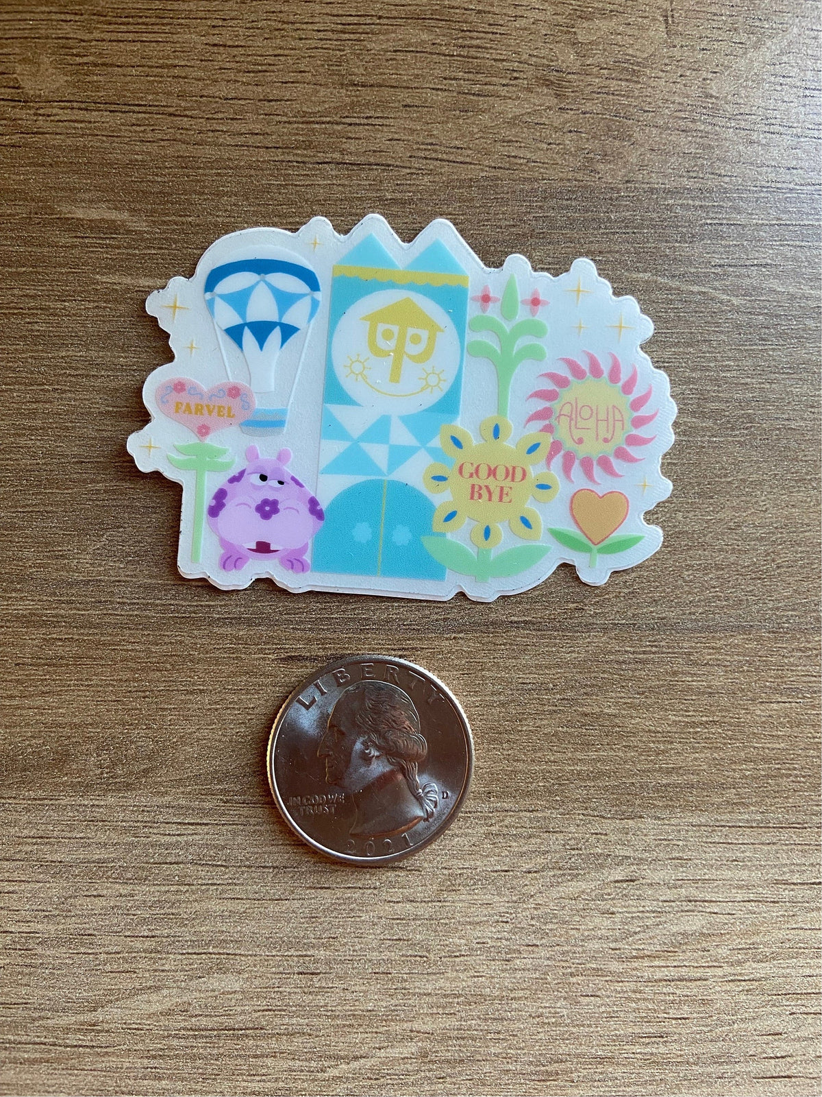 Small world Landmarks Disney Transparent Sticker