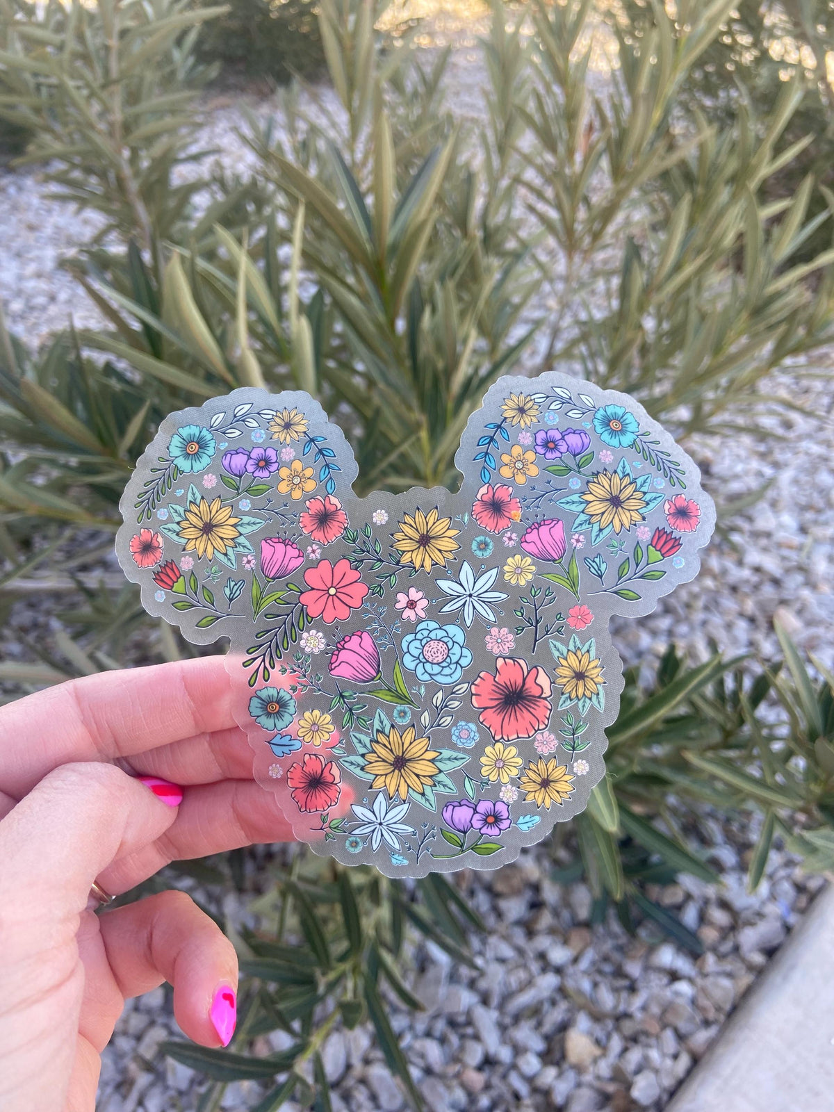 Floral Mickey Head Sticker