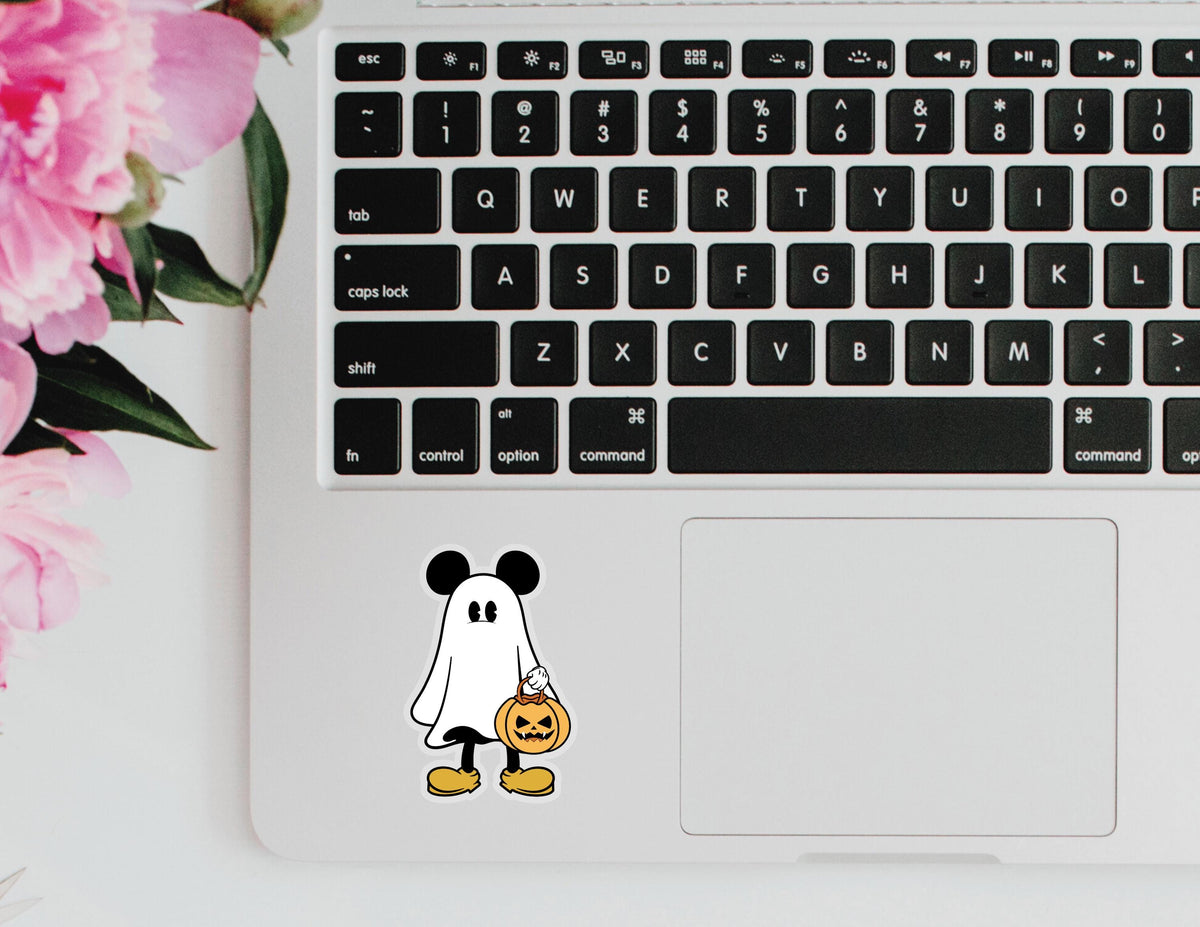 Minnie Ghost Halloween Sticker: Disneyland Water Bottle Decal
