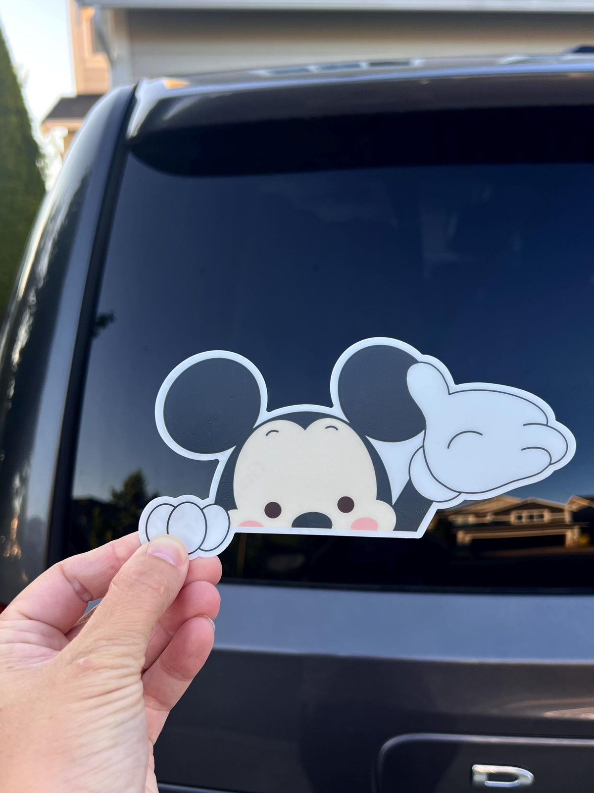 Peeking Mickey, Peeking Minnie, car sticker, disneyland, gifts, waterproof, weatherproof, transparent  disney decal, car decal, disney decal