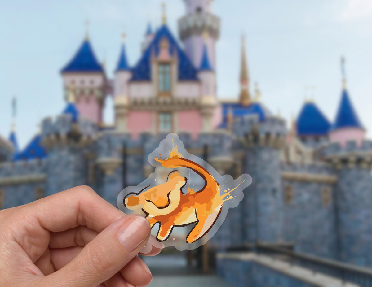 Simba, lion king, disney sticker, transparent, vinyl, waterbottle sticker, mufasa, rafiki, phone sticker, waterproof, lap top, disneyland