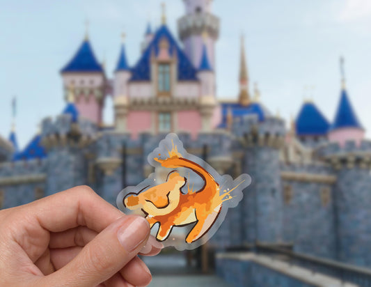 Simba, lion king, disney sticker, transparent, vinyl, waterbottle sticker, mufasa, rafiki, phone sticker, waterproof, lap top, disneyland
