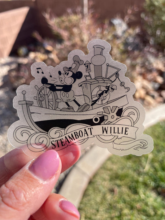 Steamboat Willie transparent sticker